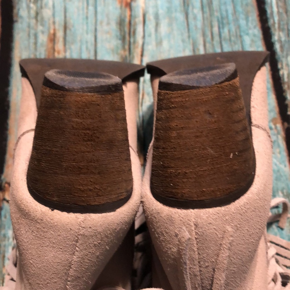 Very Volatile Genuine Suede Fringe Boho Booties - Picture 10 of 14